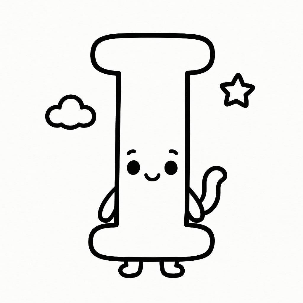 Letter I Coloring Page - Free Printable