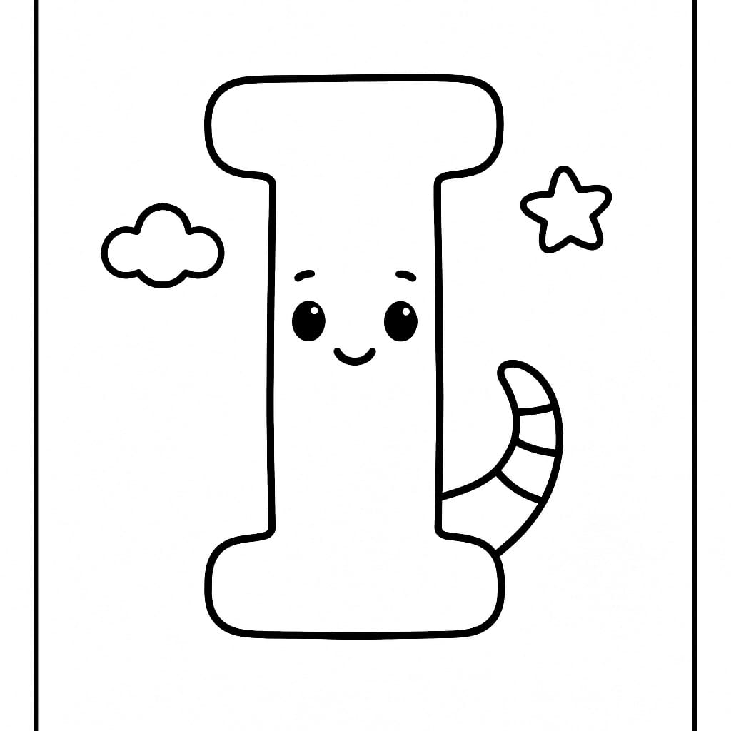 Letter I Coloring Page - Free Printable