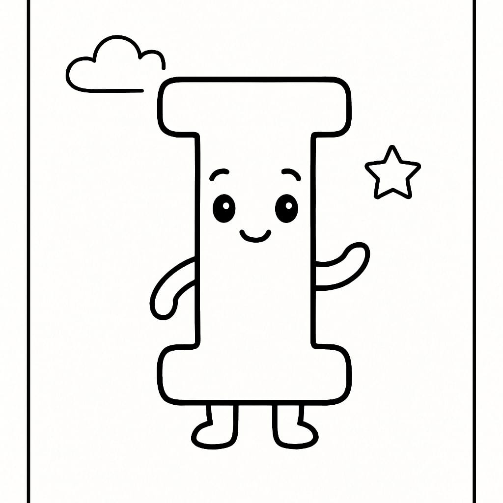 Letter I Coloring Page - Free Printable