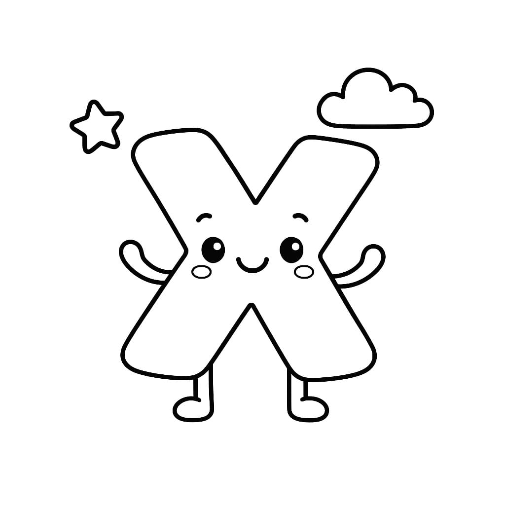 Letter X Coloring Page - Free Printable