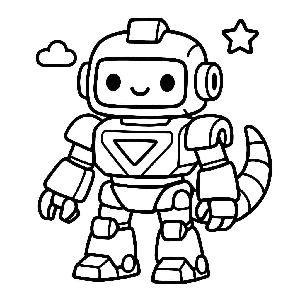 Giant Mech Coloring Page - Free Printable
