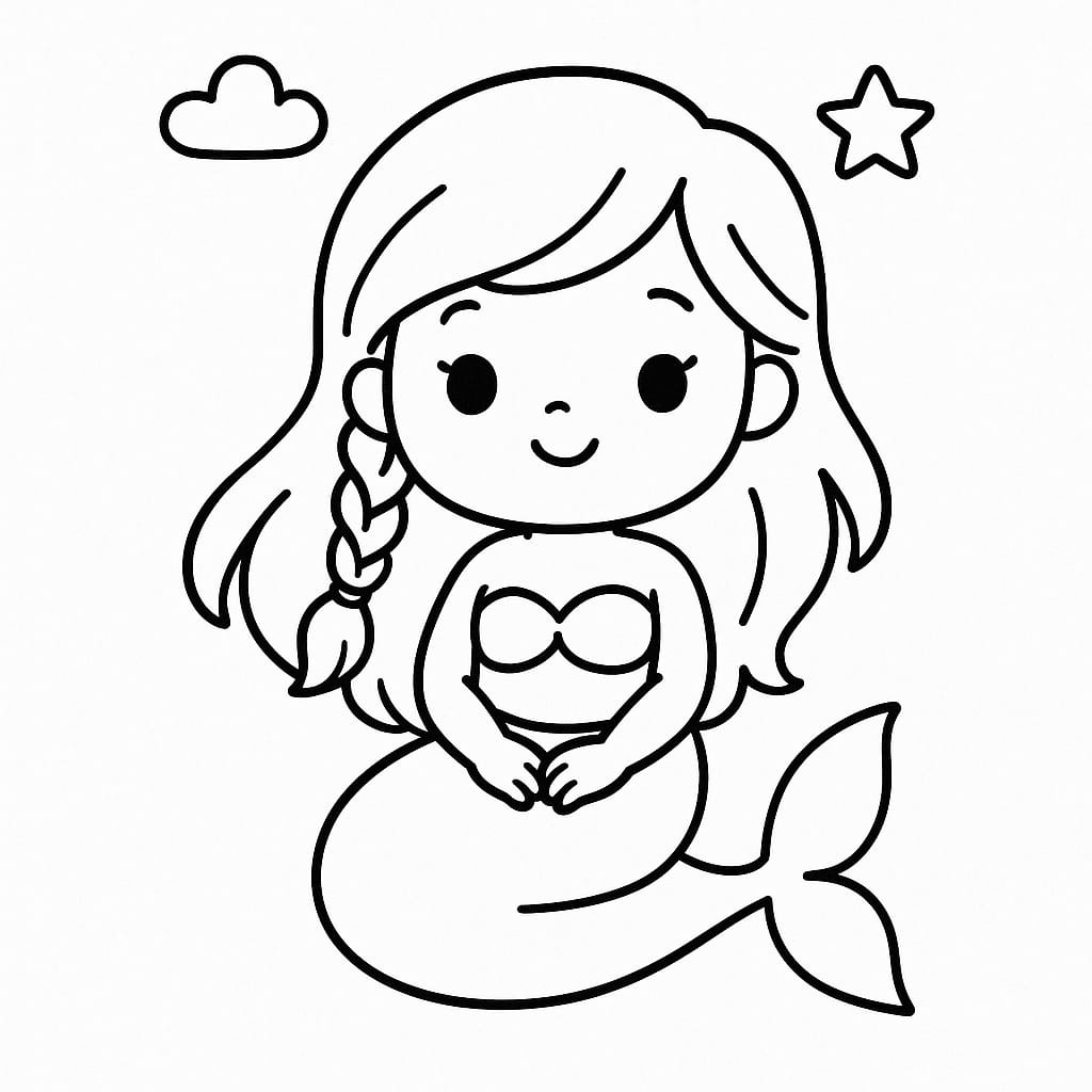 Mermaid Coloring Page - Free Printable