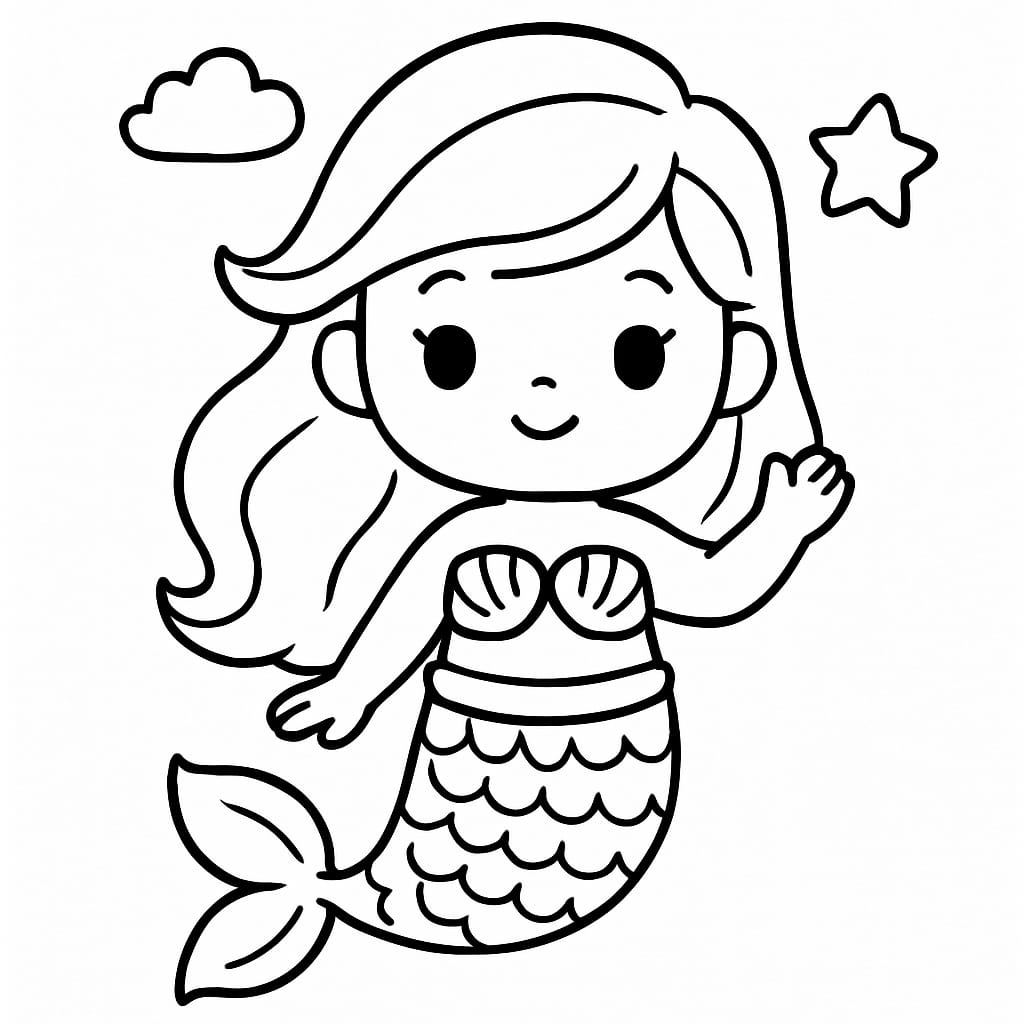 Mermaid Coloring Page - Free Printable
