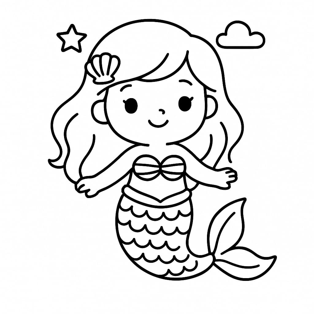 Mermaid Coloring Page - Free Printable
