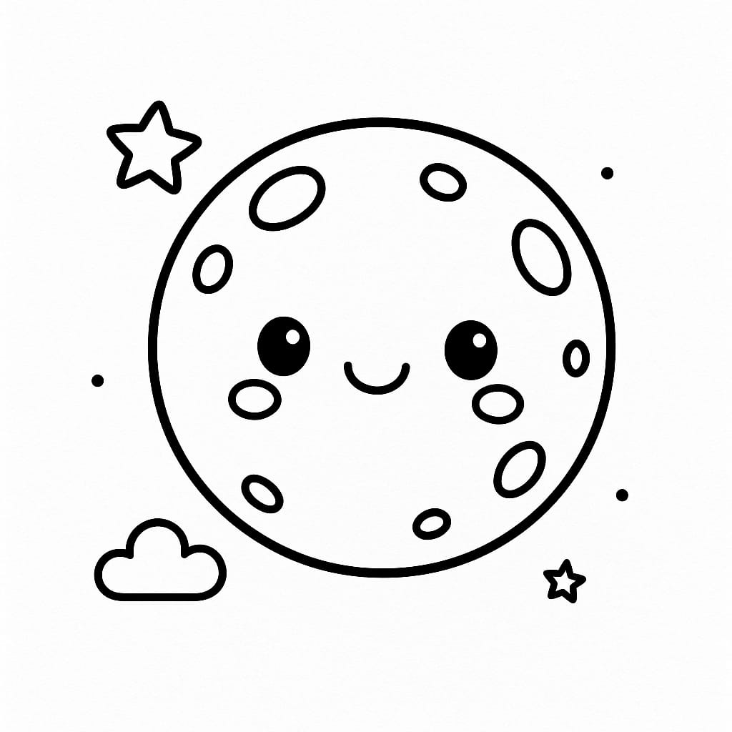 Moon Coloring Page - Free Printable