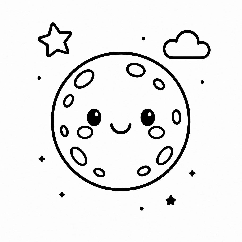 Moon Coloring Page - Free Printable