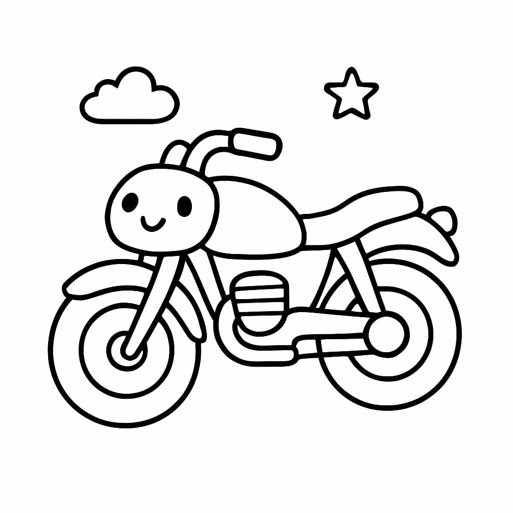 Motorcycle Coloring Page - Free Printable