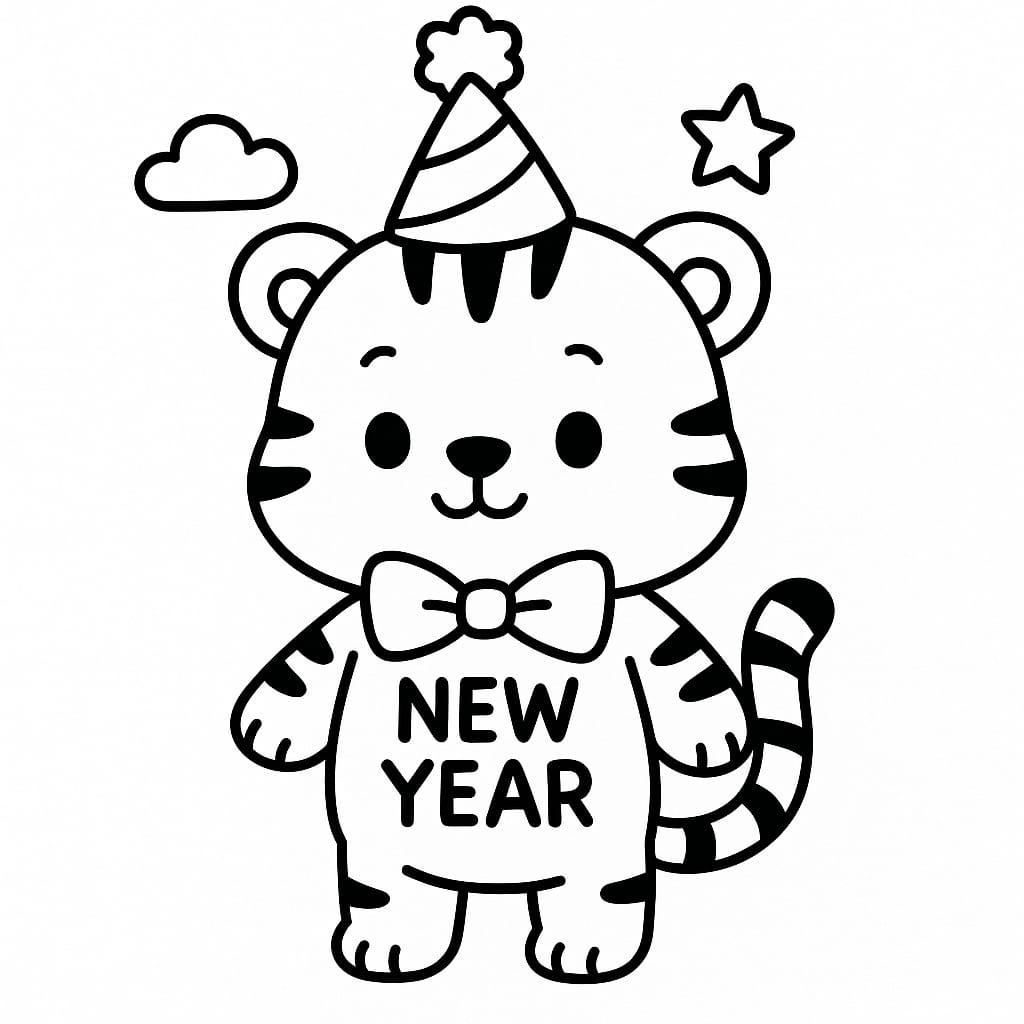 New Year Coloring Page - Free Printable