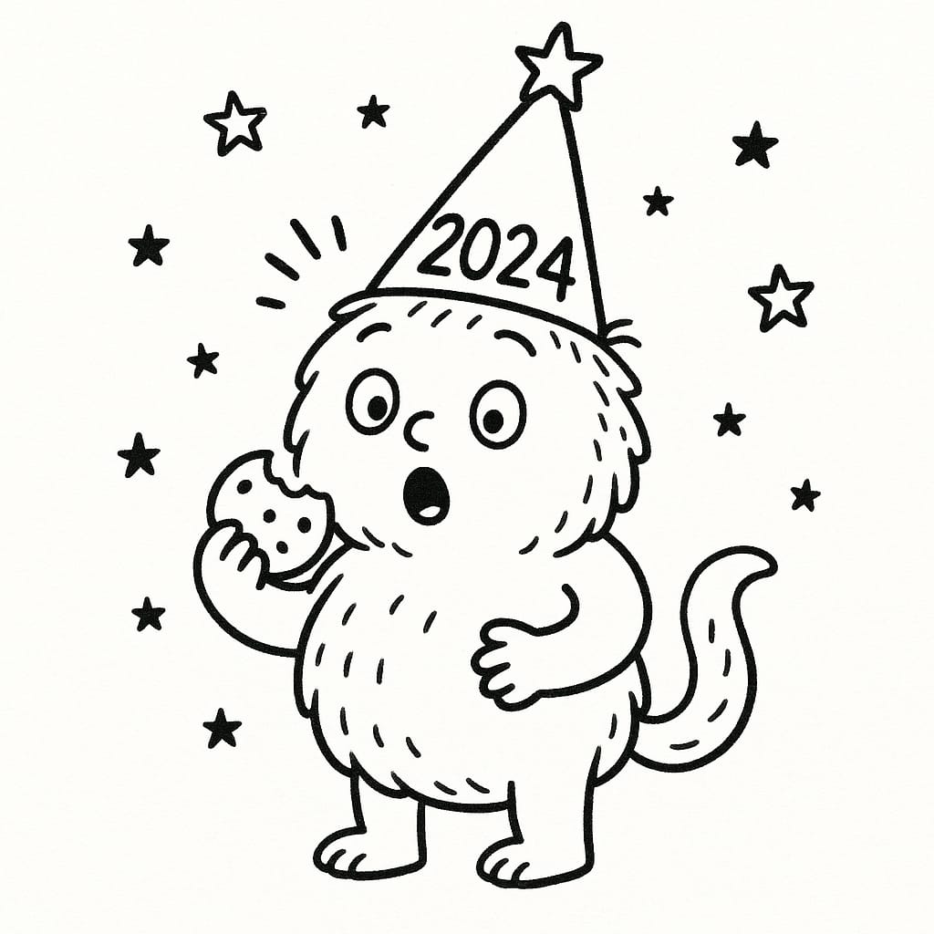 New Year Coloring Page - Free Printable