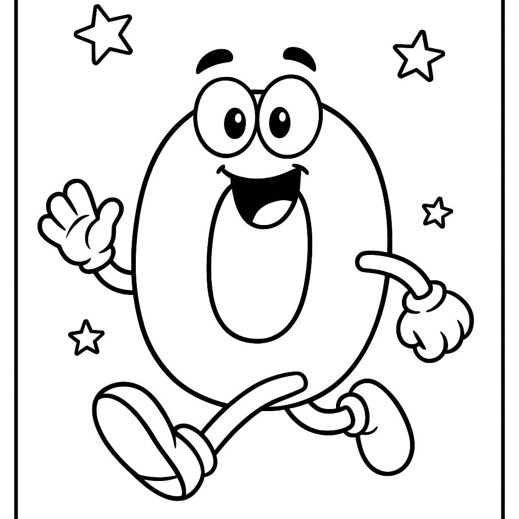 Number 0 Coloring Page - Free Printable