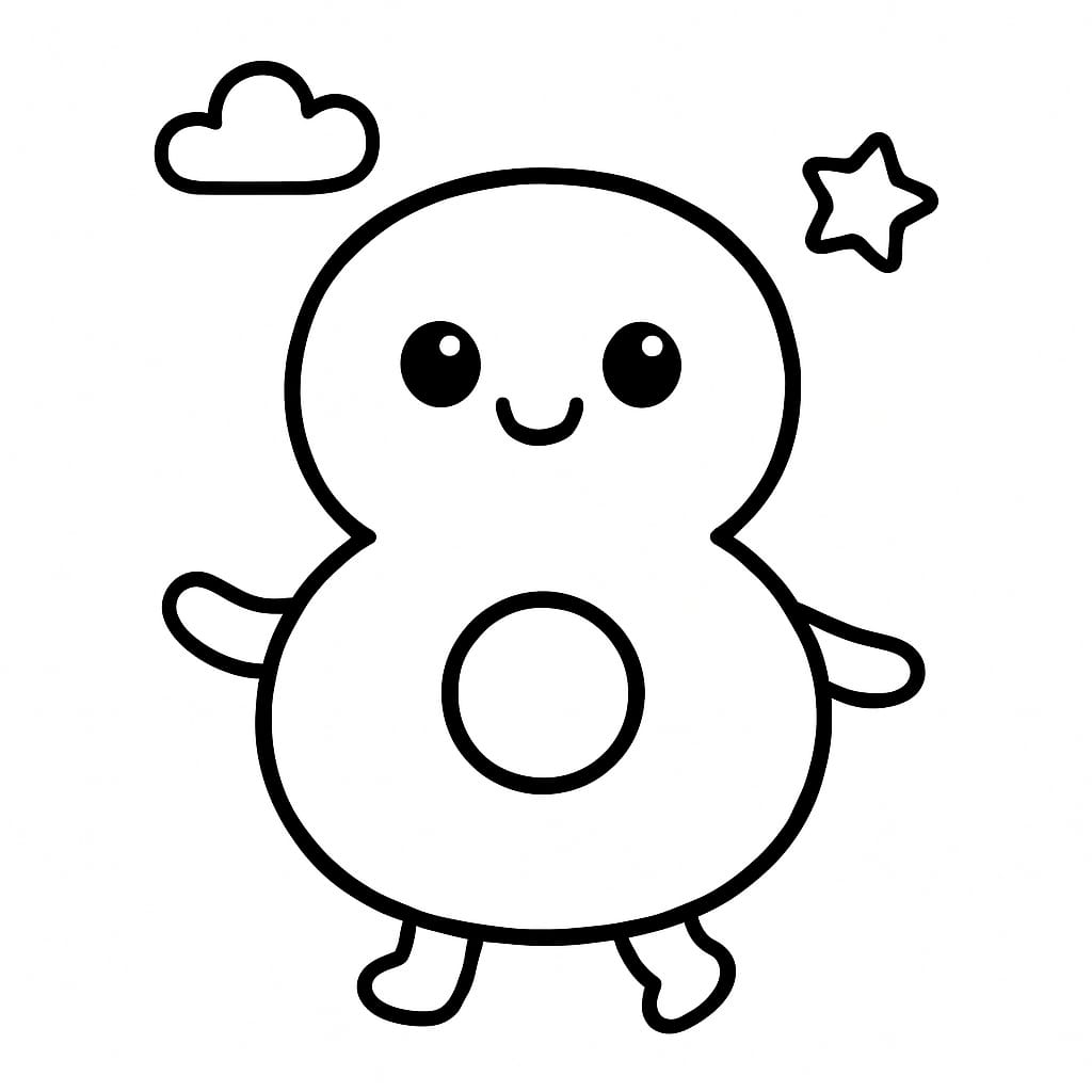 Number 8 Coloring Page - Free Printable