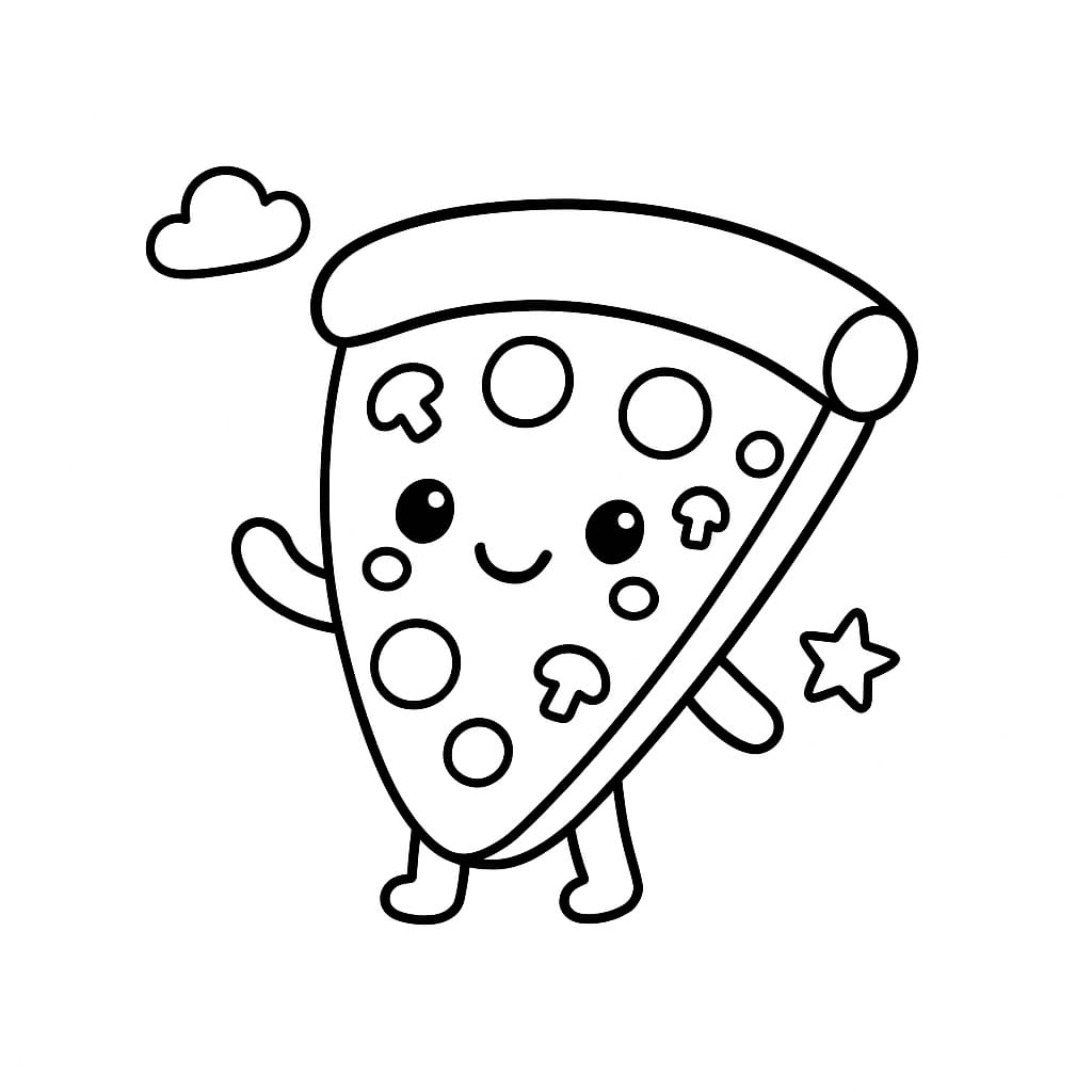 Pizza Coloring Page - Free Printable