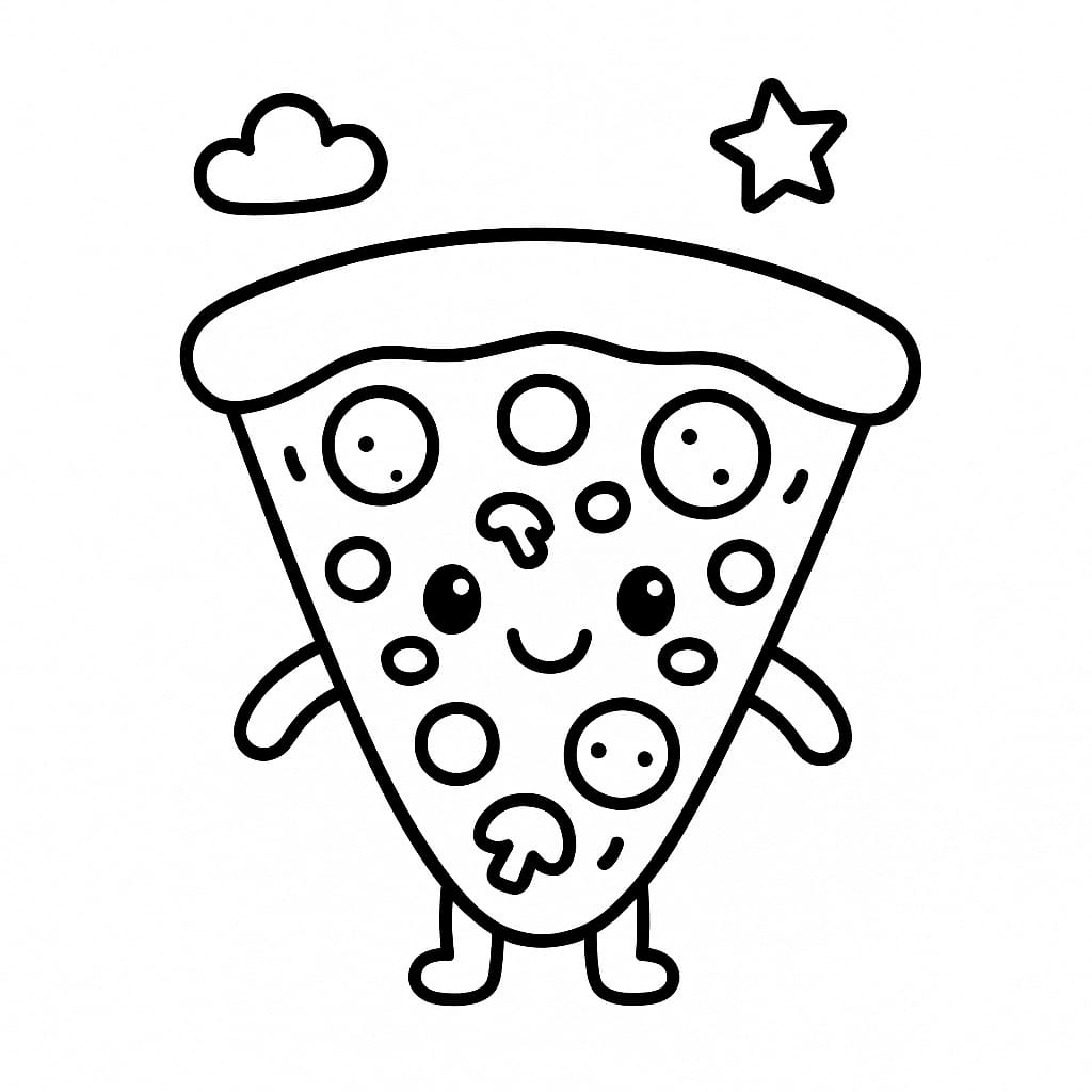 Pizza Coloring Page - Free Printable