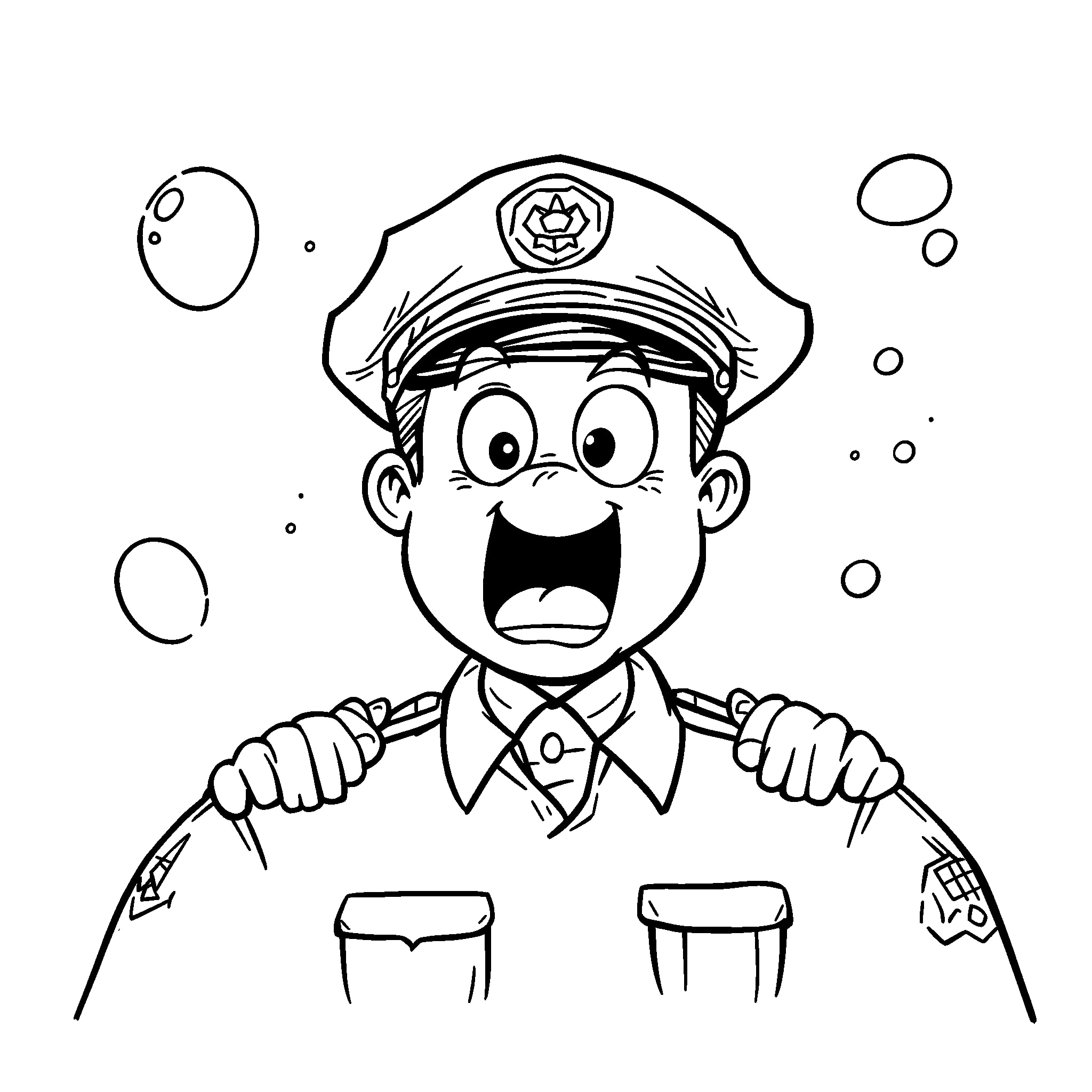 Policía para Colorear - Dibujo Gratis