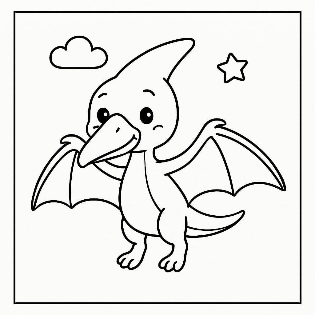 Pterodactyl Coloring Page - Free Printable