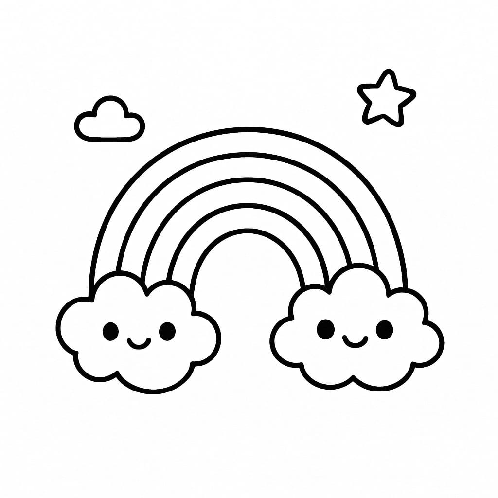 Rainbow Coloring Page - Free Printable