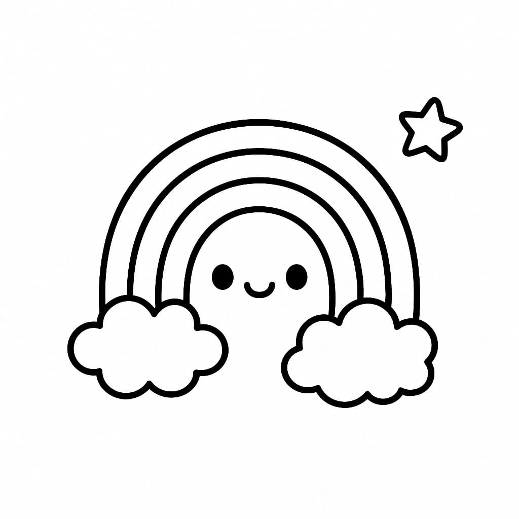 Rainbow Coloring Page - Free Printable
