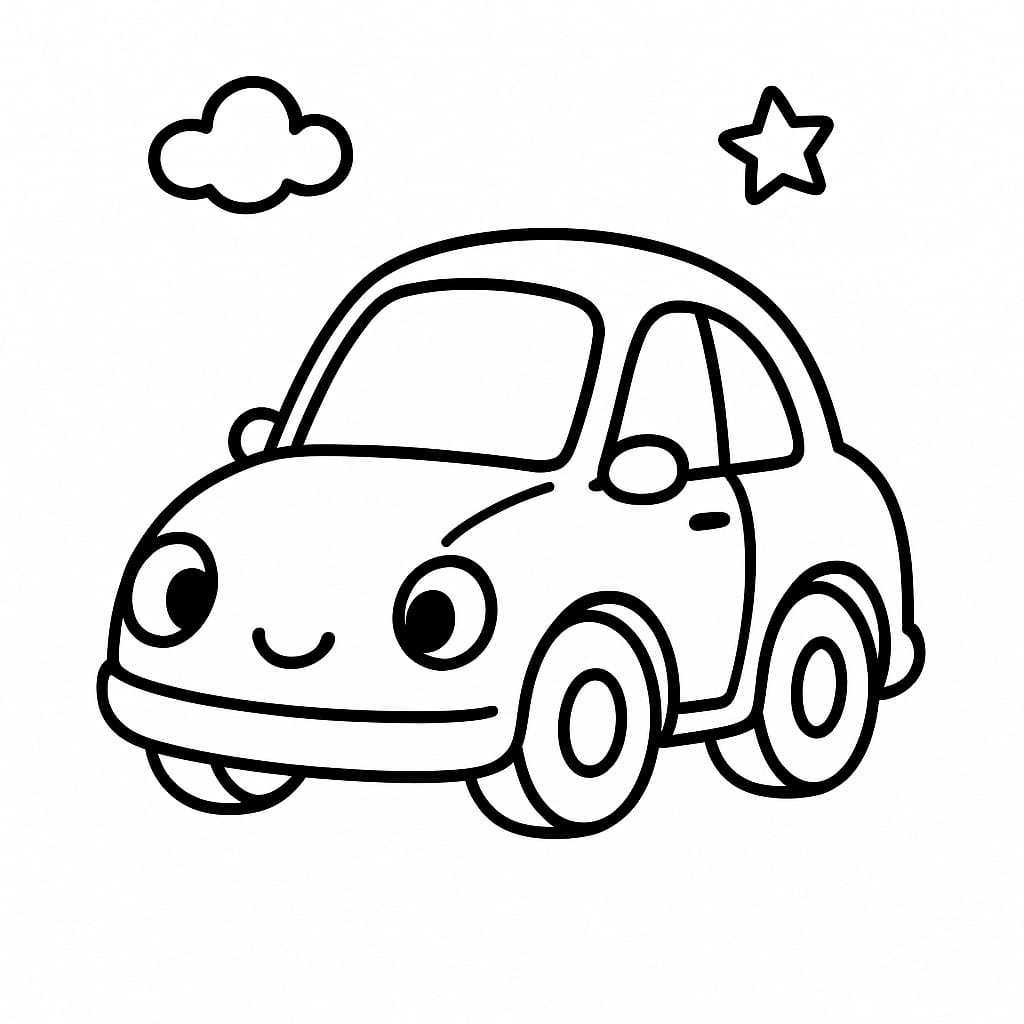 Real Cars Coloring Page - Free Printable