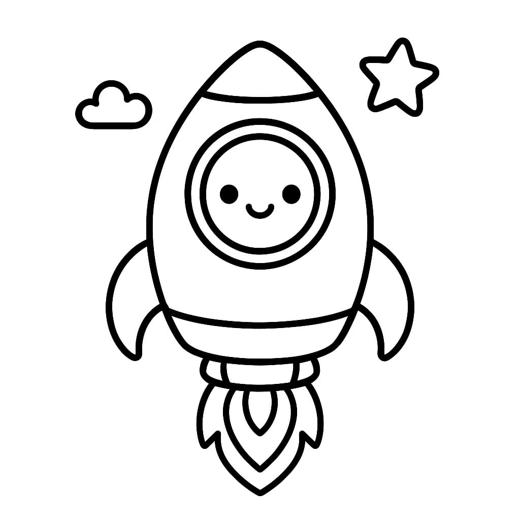Rocket Coloring Page - Free Printable