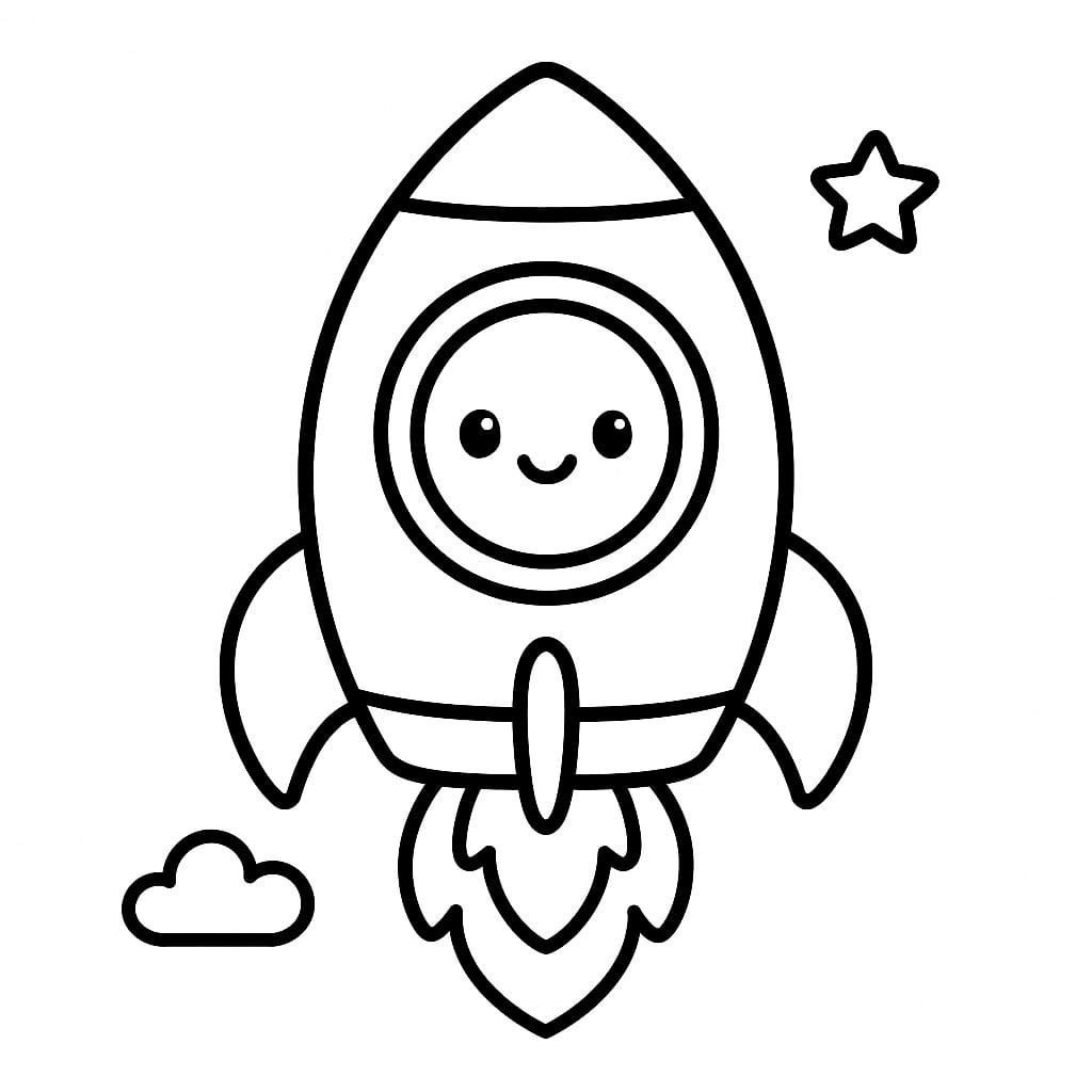 Rocket Coloring Page - Free Printable