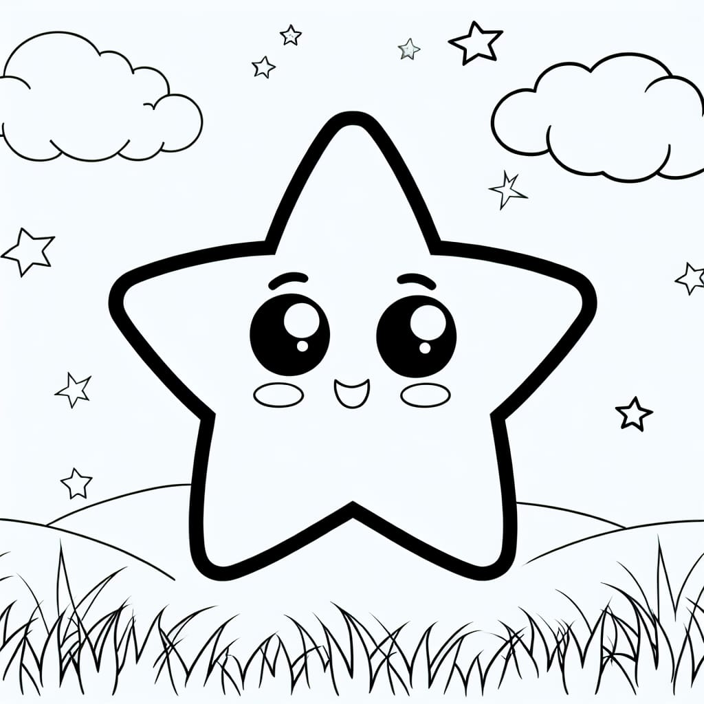 Star Shape to Color - Free Drawing