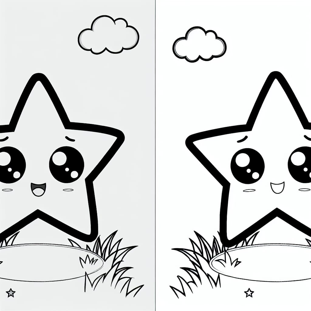 Star Shape to Color - Free Drawing