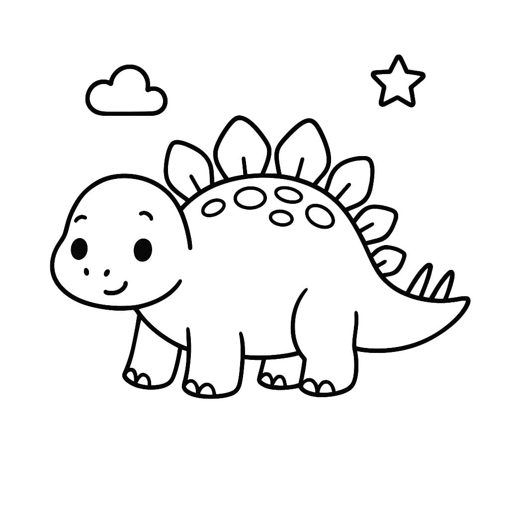 Stegosaurus Coloring Page - Free Printable