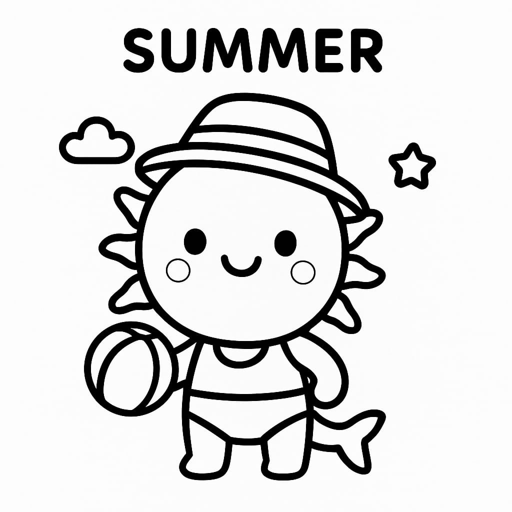 Summer Coloring Page - Free Printable