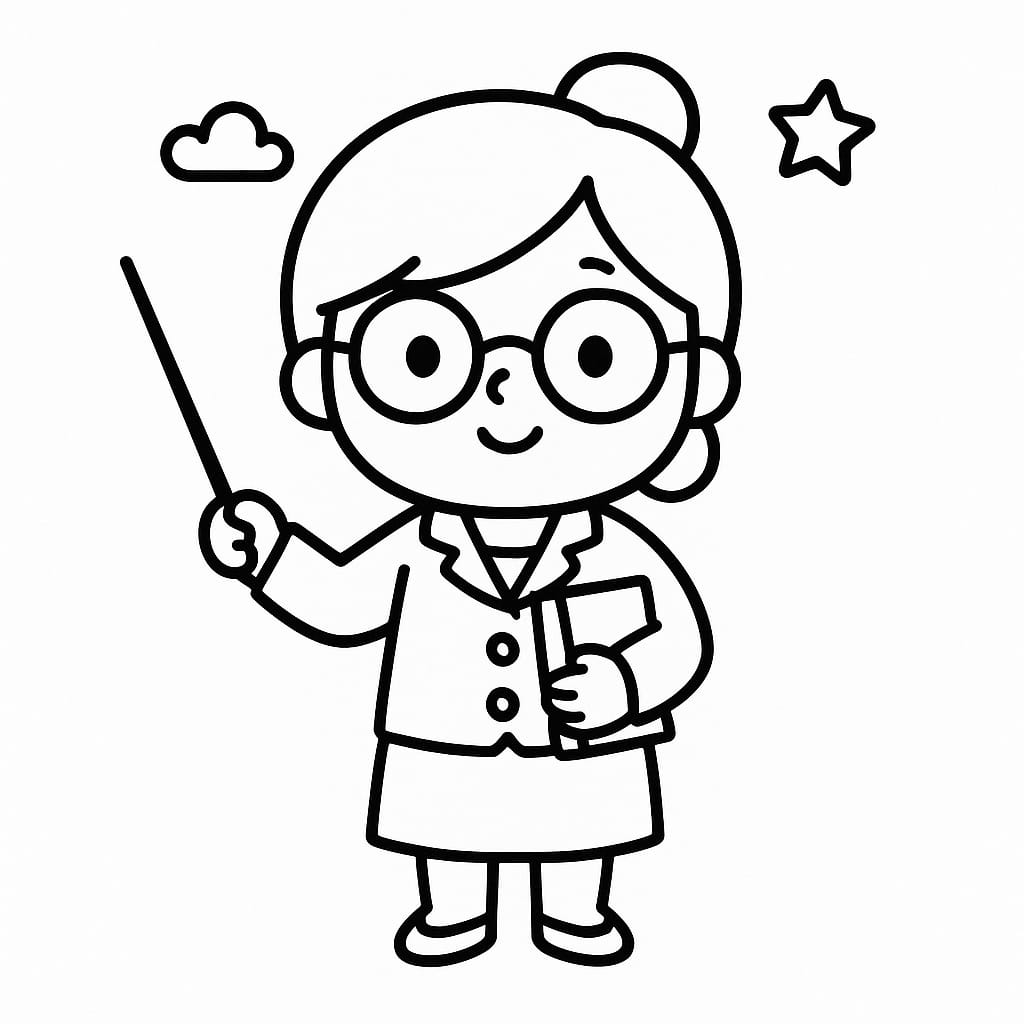 Teacher Coloring Page - Free Printable
