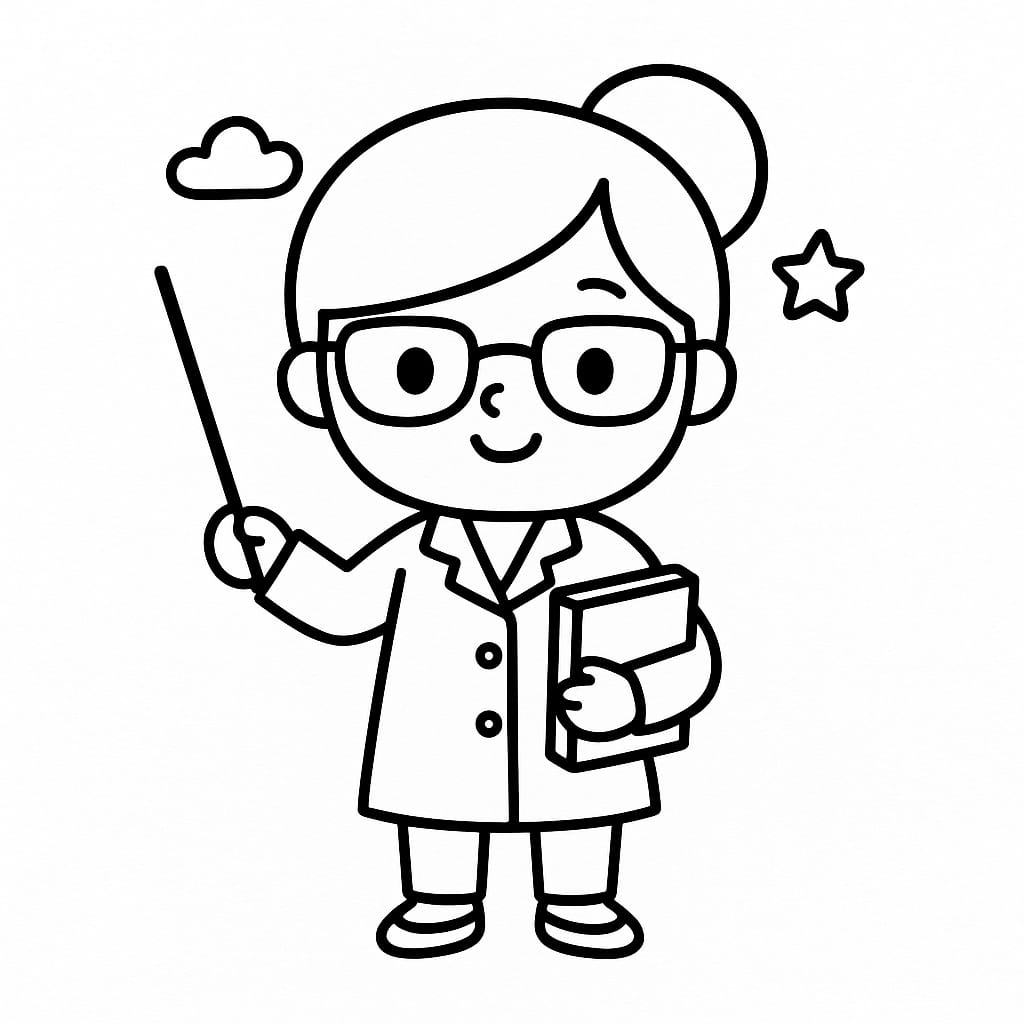 Teacher Coloring Page - Free Printable