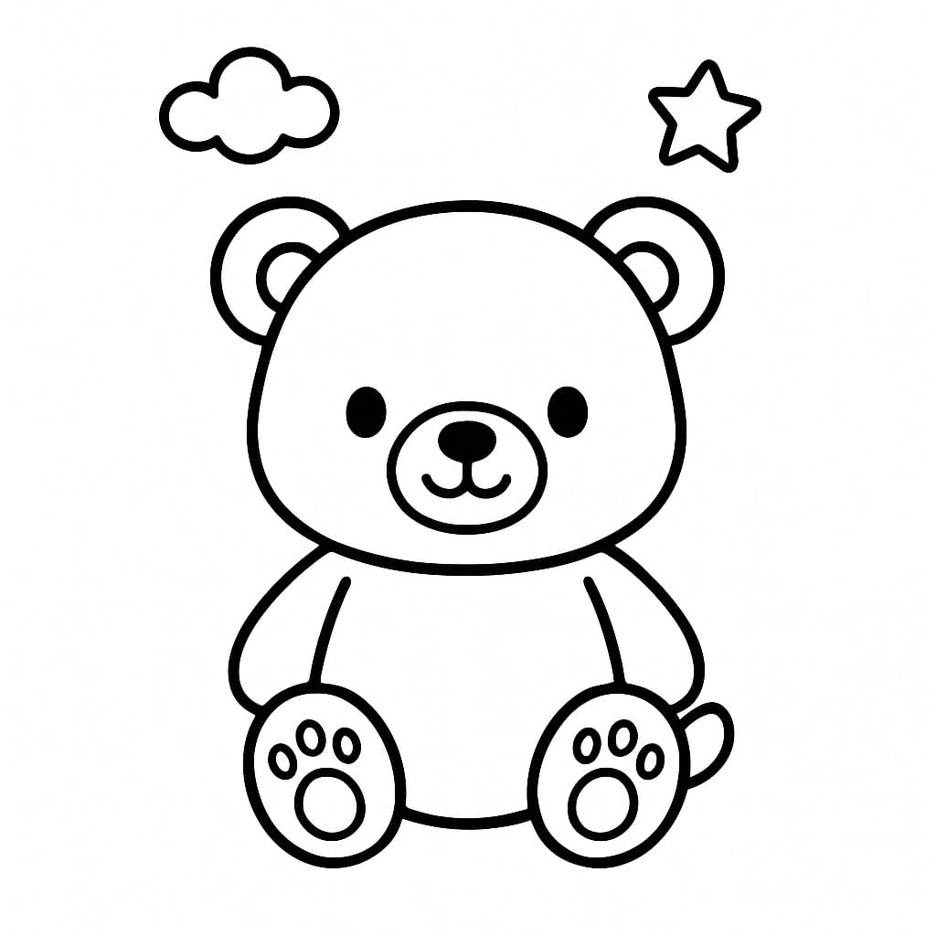 Teddy Bear Coloring Page - Free Printable