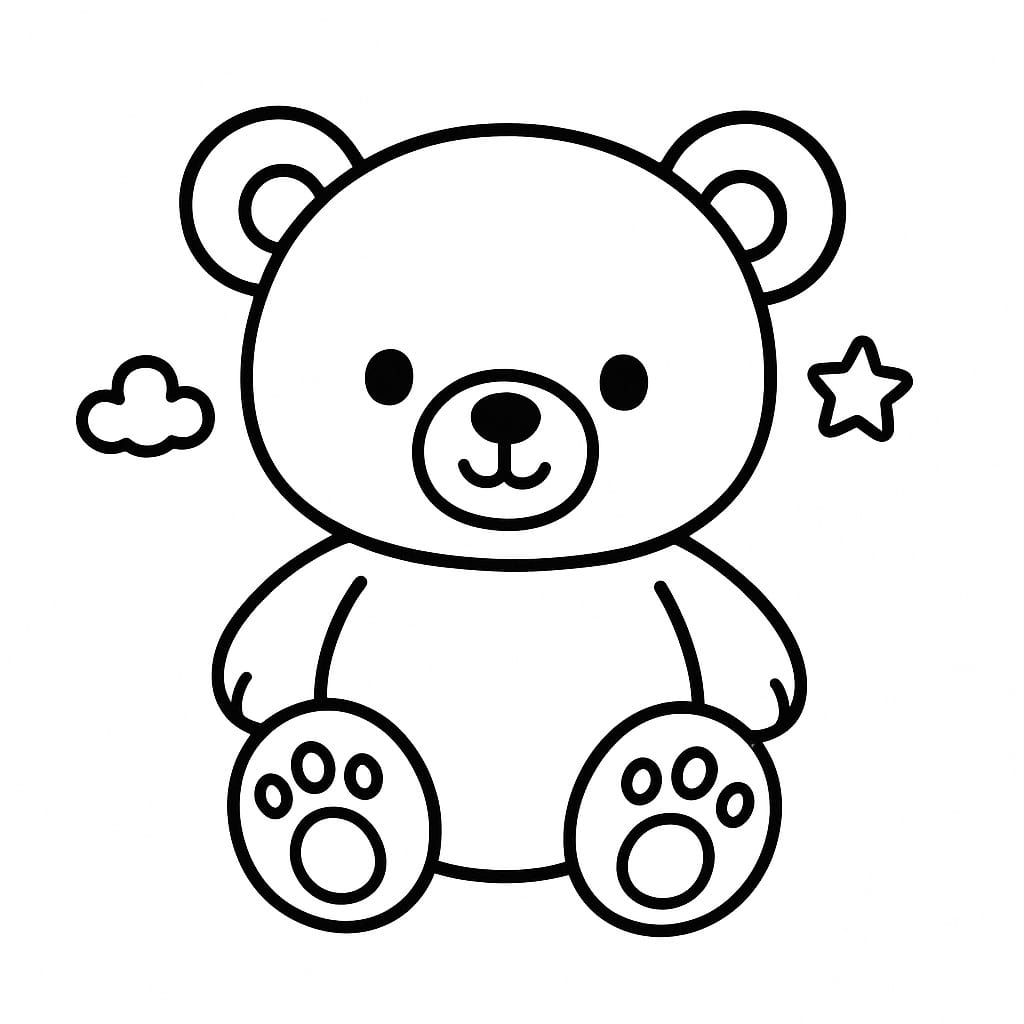 Teddy Bear Coloring Page - Free Printable