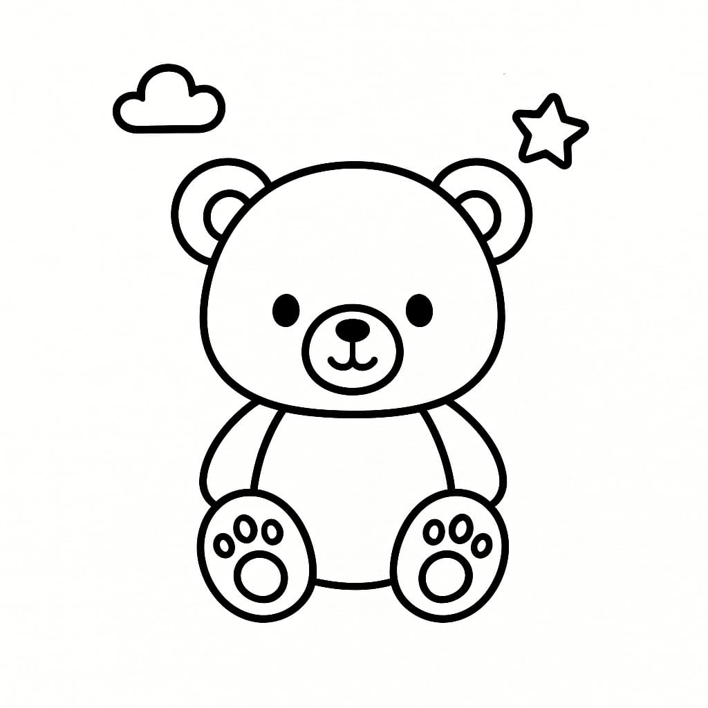 Teddy Bear Coloring Page - Free Printable