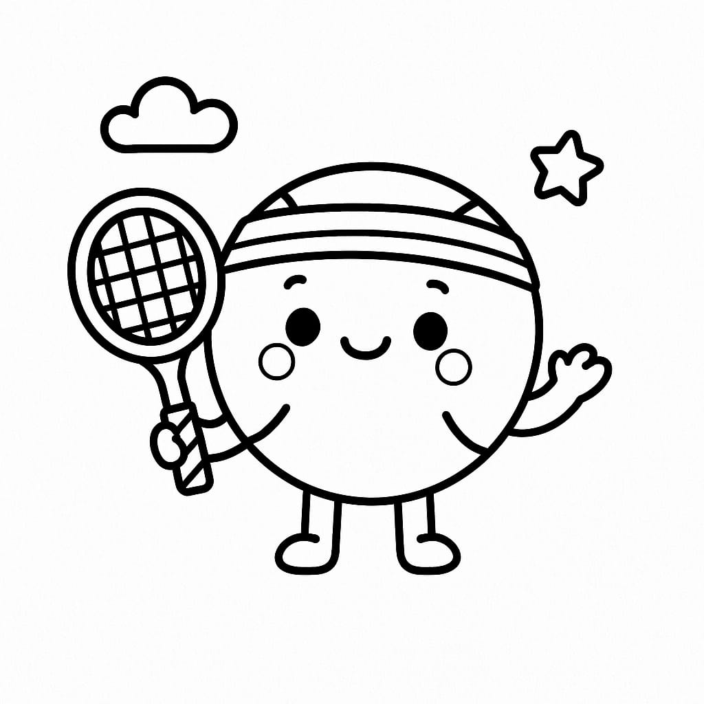 Tennis Coloring Page - Free Printable