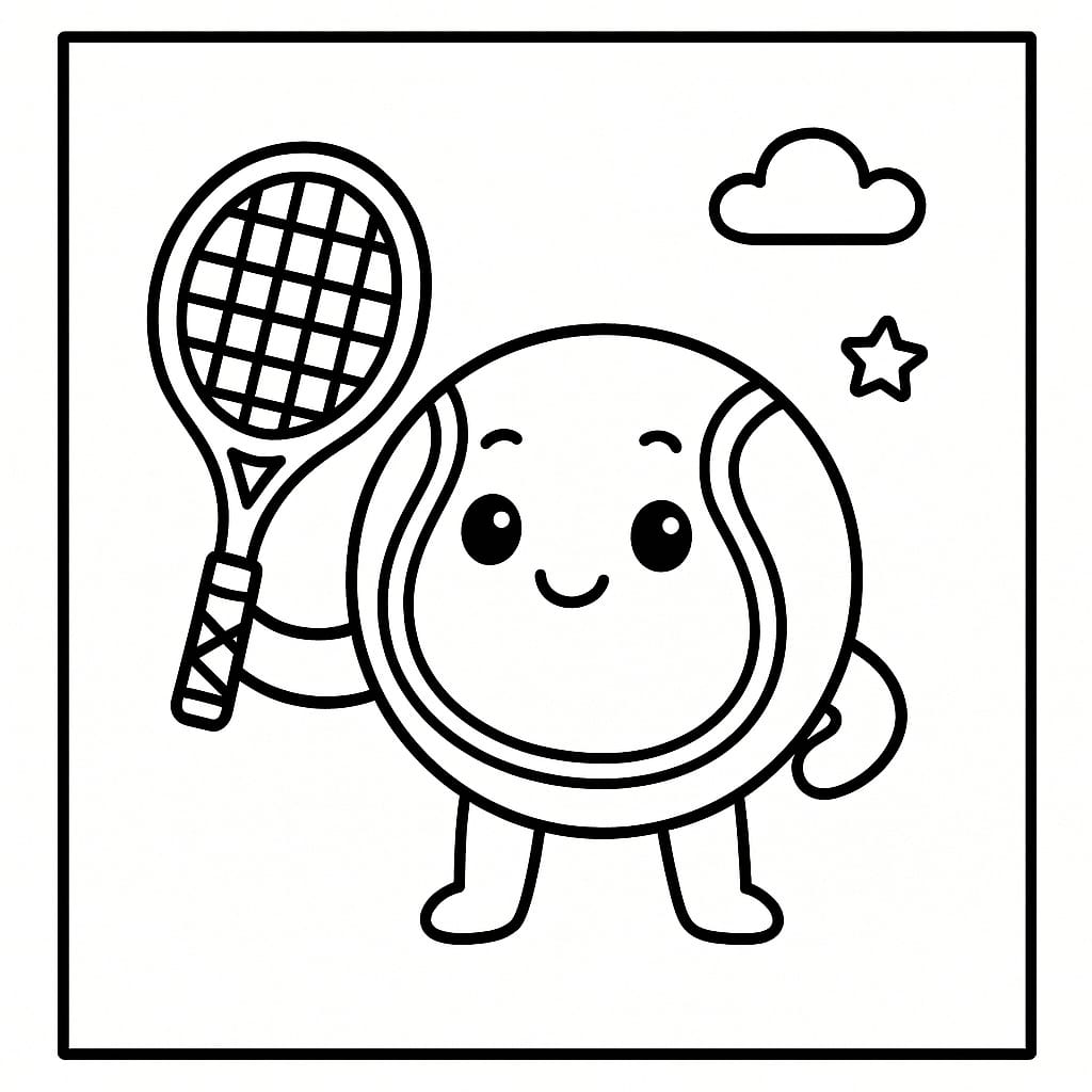 Tennis Coloring Page - Free Printable