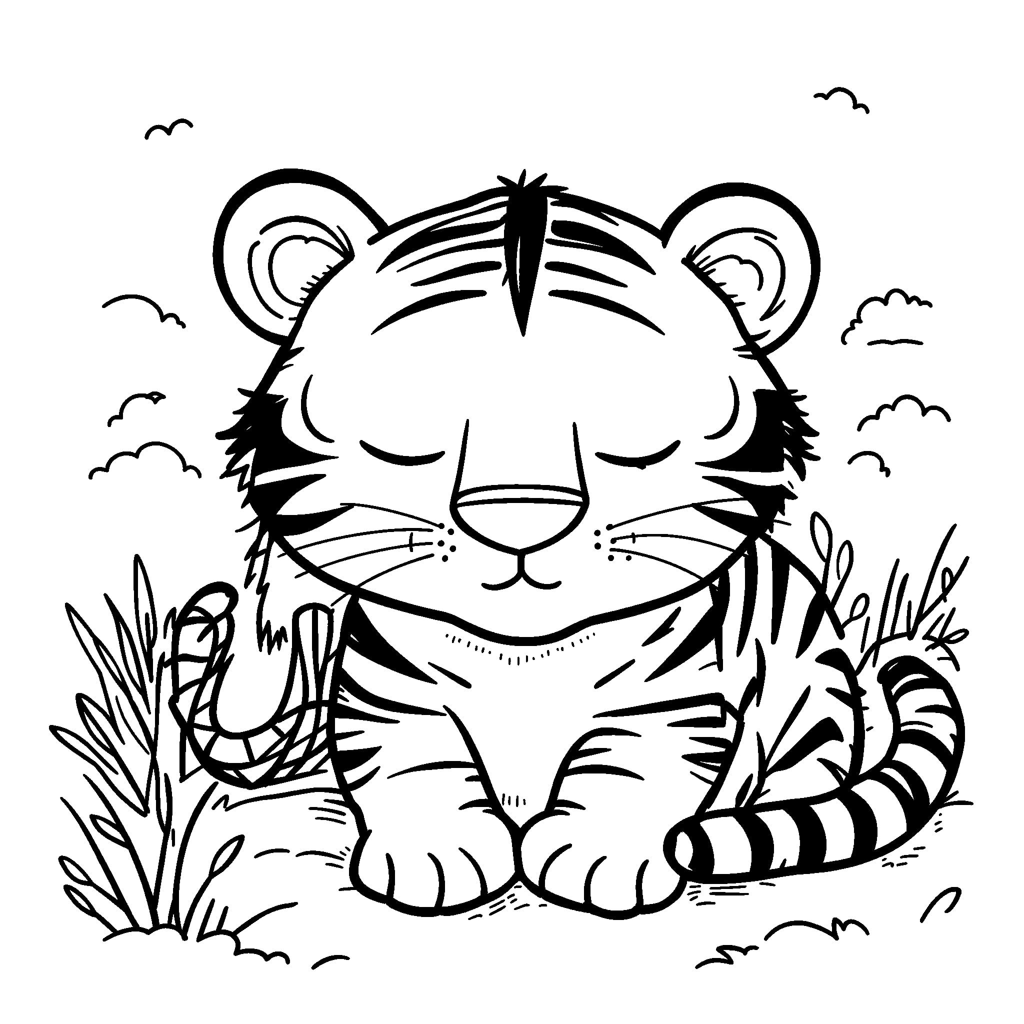 Tiger Coloring Page - Free Printable