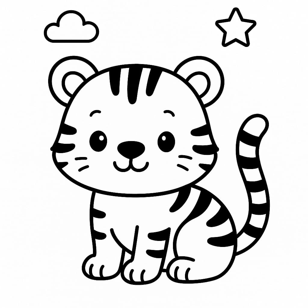 Tiger Coloring Page - Free Printable