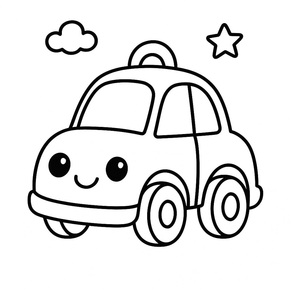 Toy Car Coloring Page - Free Printable