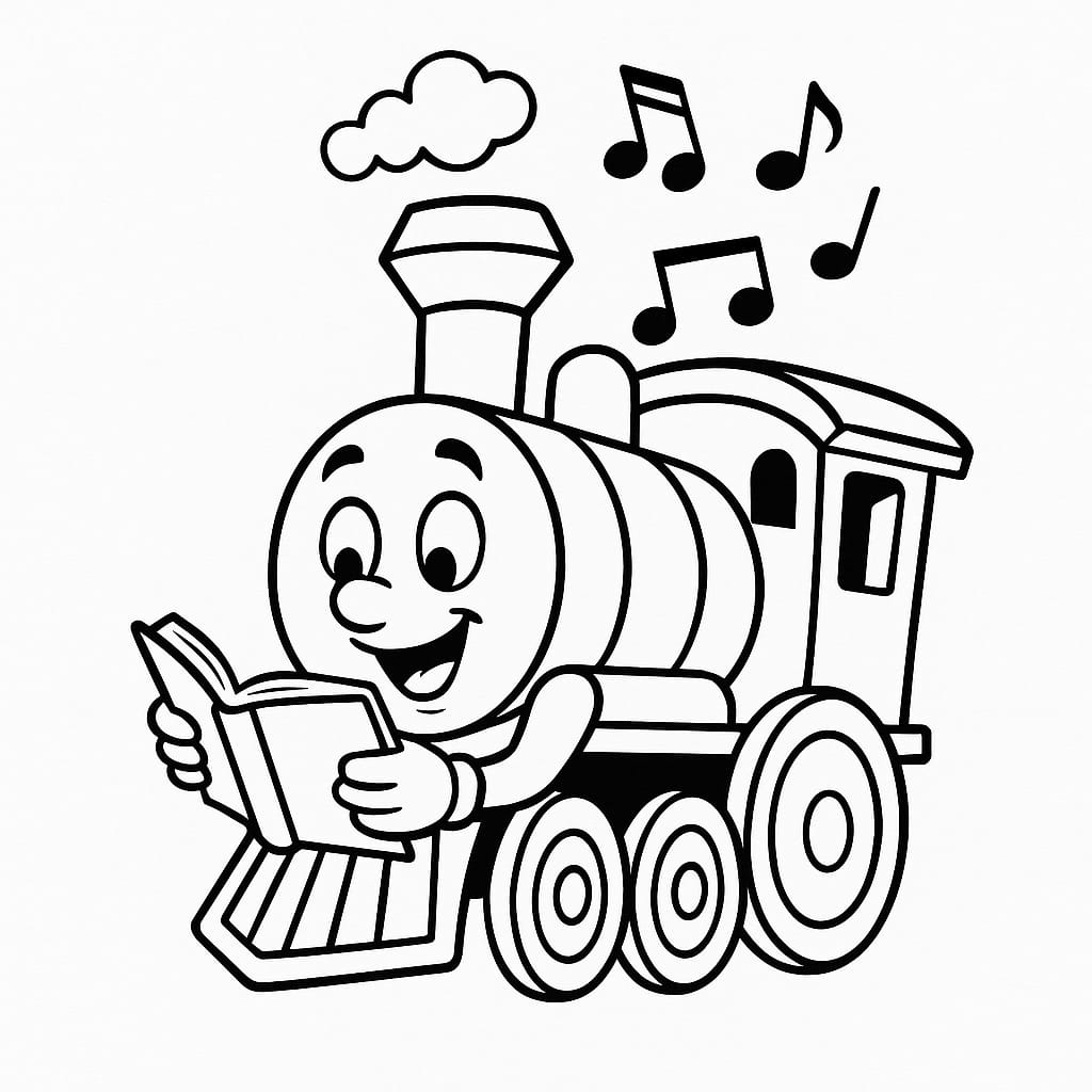 Train Coloring Page - Free Printable