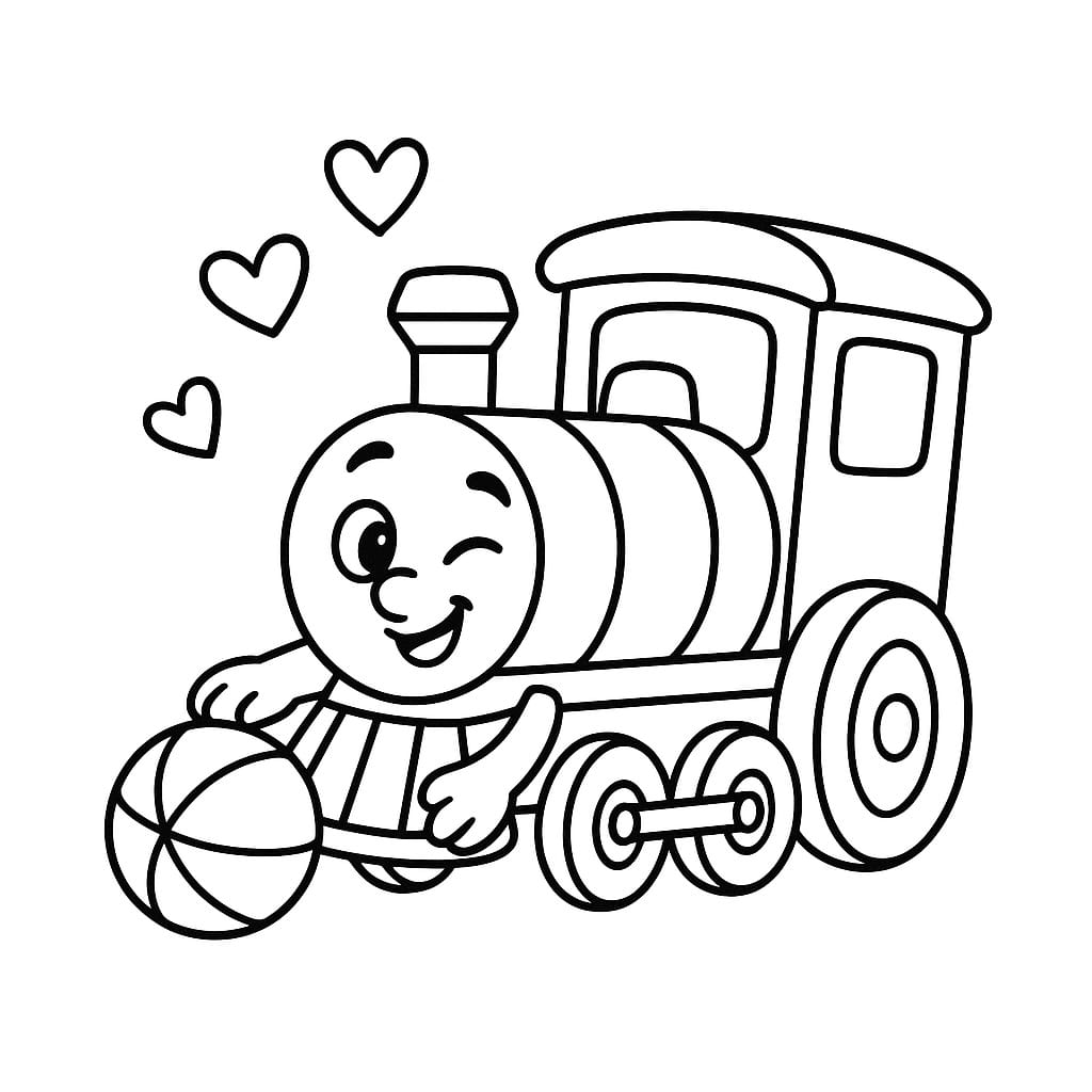 Train Coloring Page - Free Printable