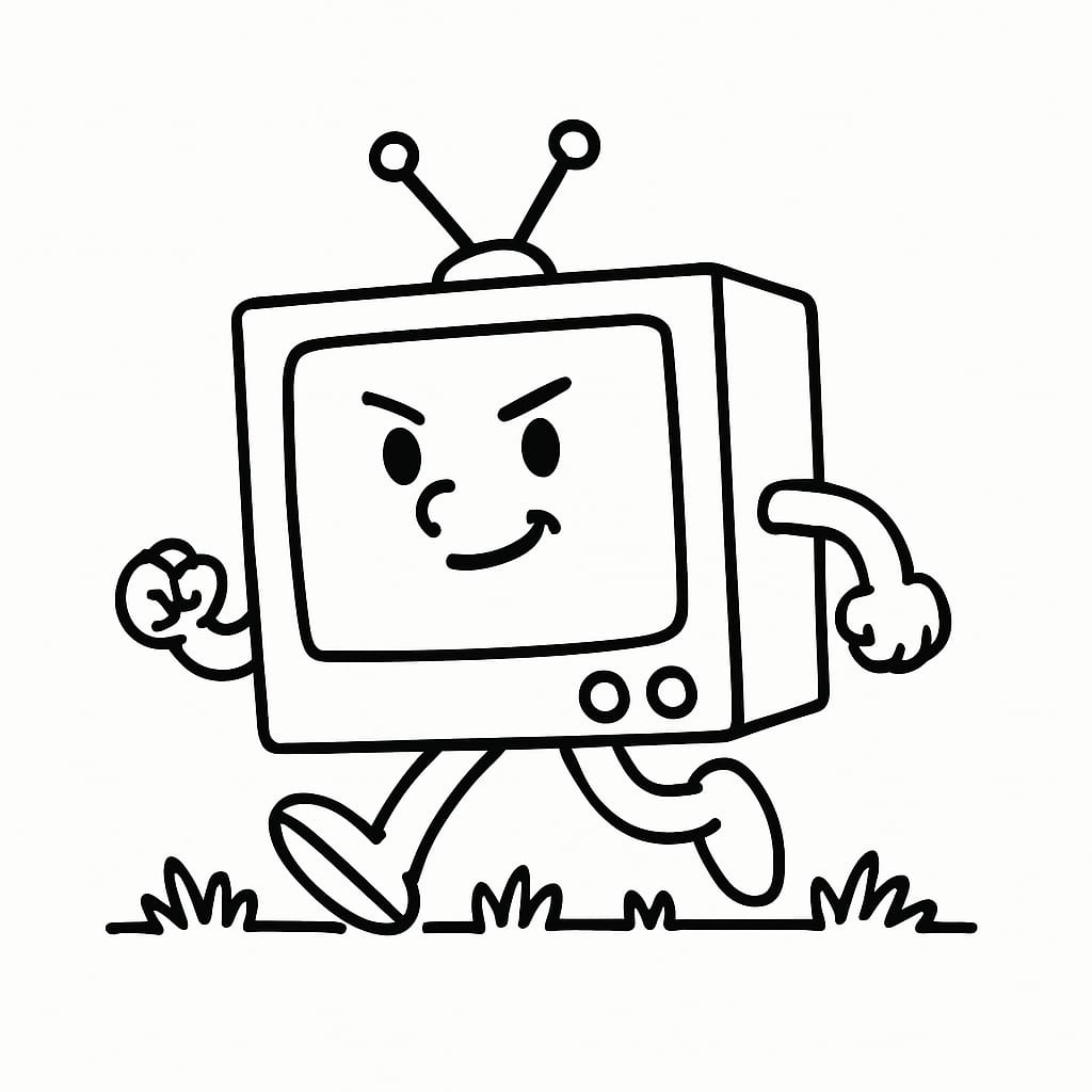 TV Coloring Page - Free Printable