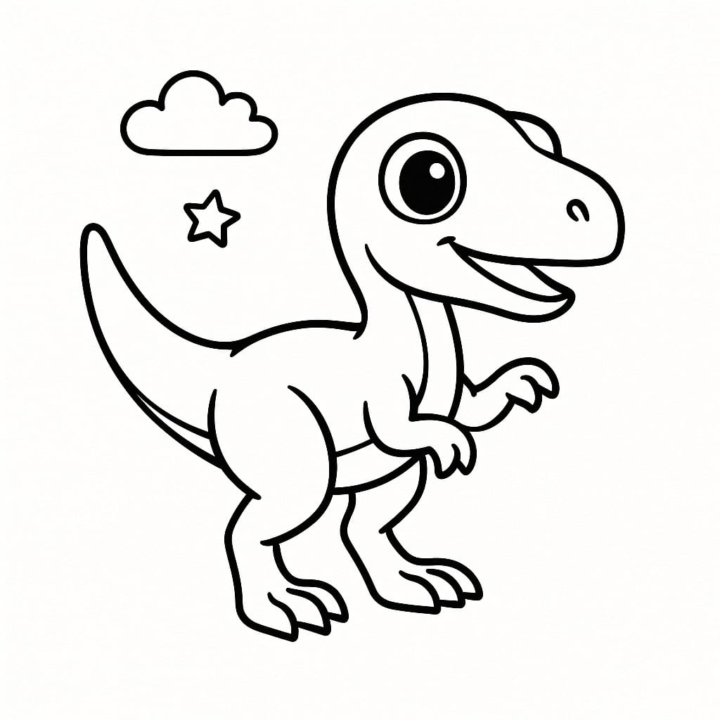 Velociraptor Coloring Page - Free Printable