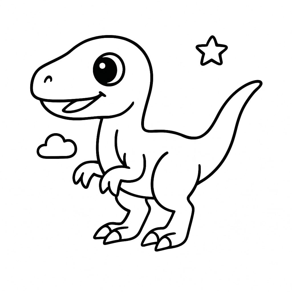 Velociraptor Coloring Page - Free Printable