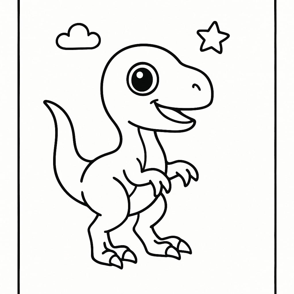 Velociraptor Coloring Page - Free Printable
