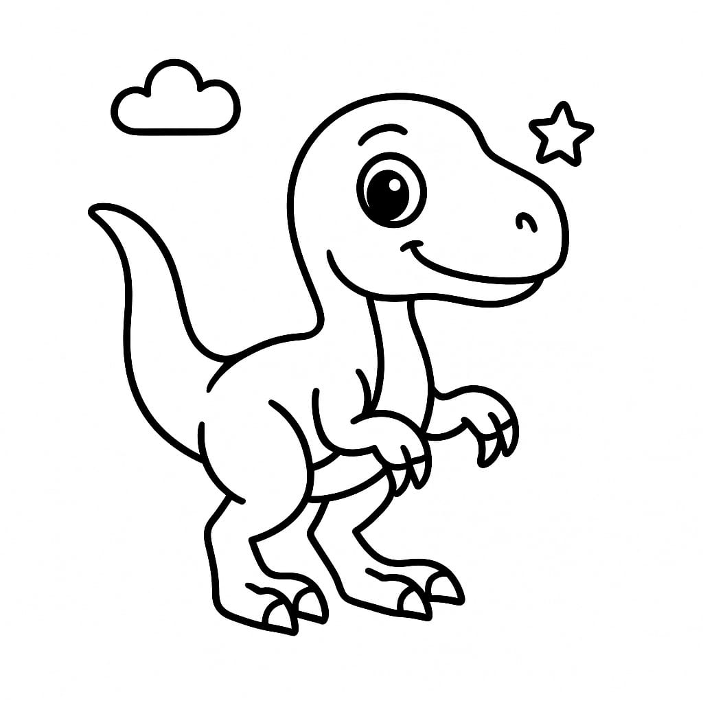 Velociraptor Coloring Page - Free Printable