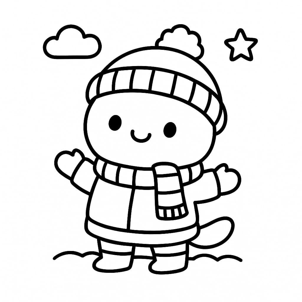 Winter Coloring Page - Free Printable