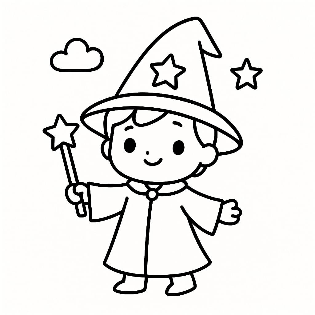 Wizard Coloring Page - Free Printable