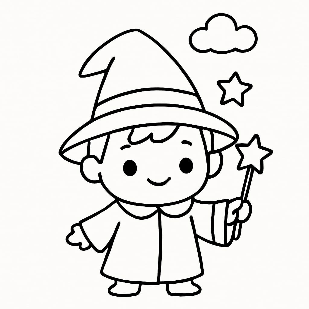 Wizard Coloring Page - Free Printable