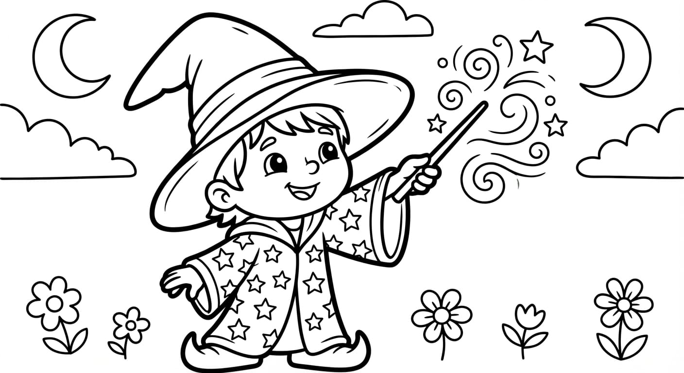 Wizard to Color - Free Drawing